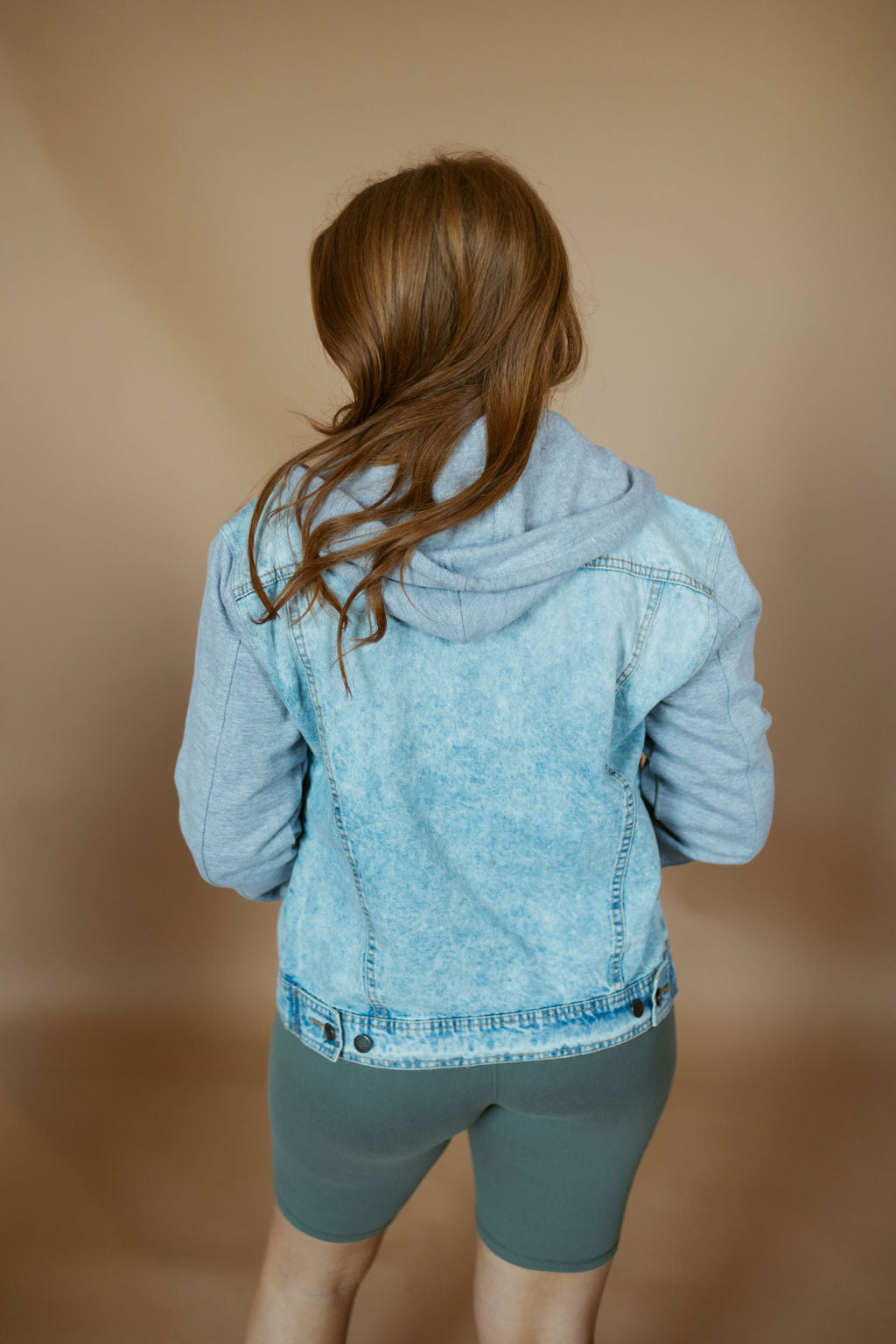 Denim Hooded Jacket | Light Wash-Jacket-BLUE AGE-Sister Shirts, Cute & Custom Tees for Mama & Littles in Trussville, Alabama.