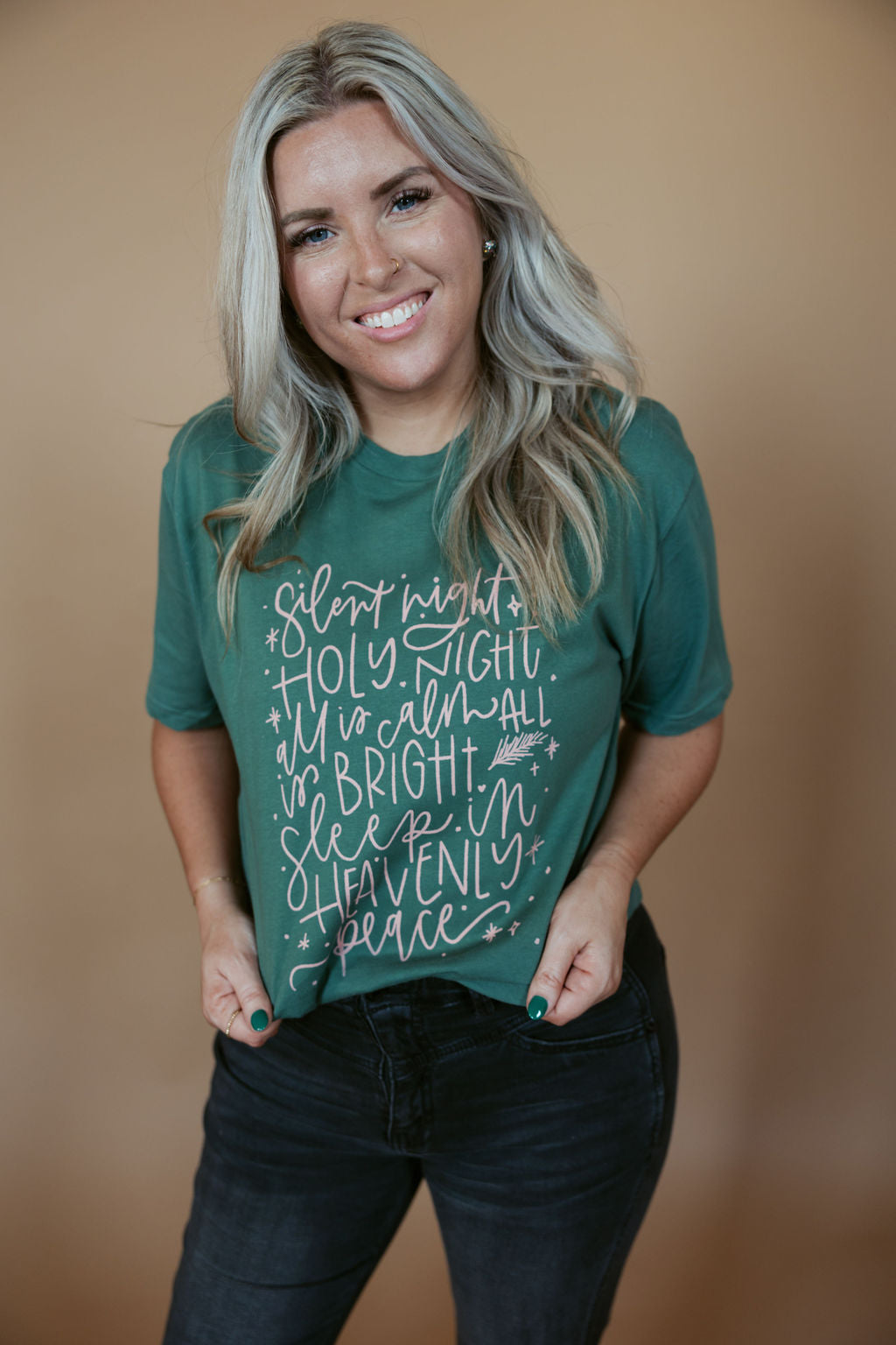 Silent Night | Adult Tee | RTS-Adult Tee-Sister Shirts-Sister Shirts, Cute & Custom Tees for Mama & Littles in Trussville, Alabama.