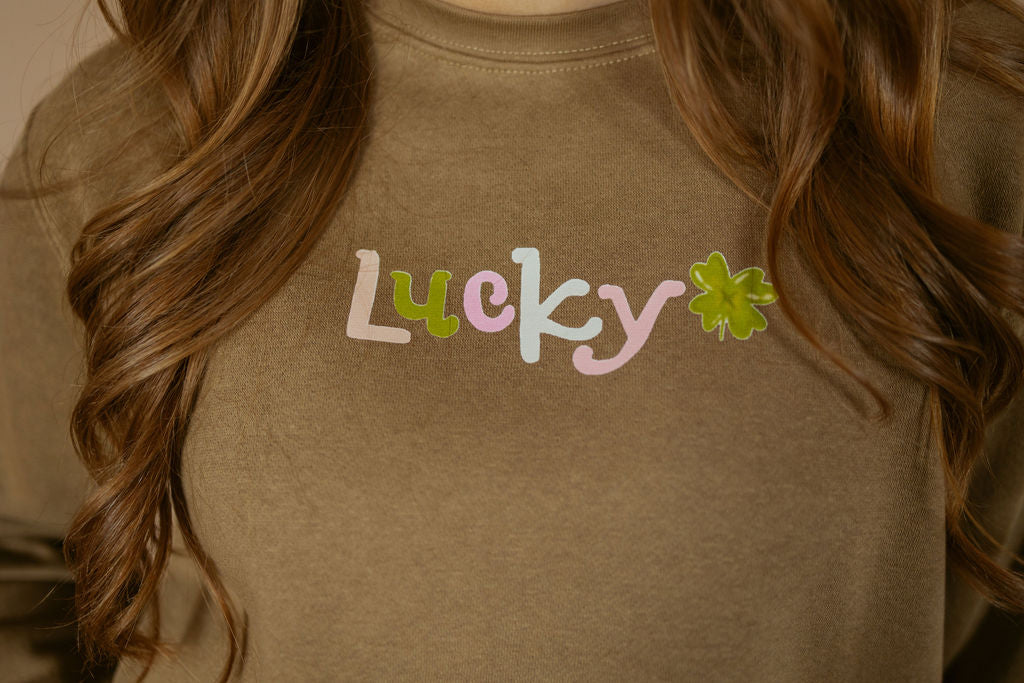 Lucky Minimal | Adult Crewneck | RTS-Adult Crewneck-Sister Shirts-Sister Shirts, Cute & Custom Tees for Mama & Littles in Trussville, Alabama.