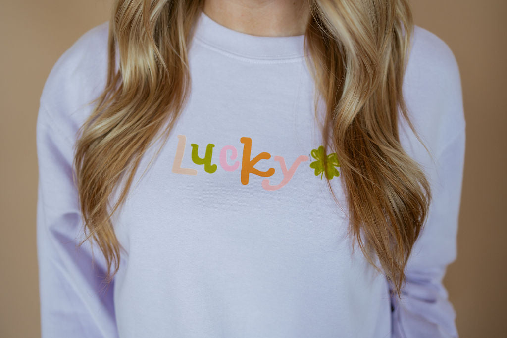 Lucky Minimal | Adult Crewneck | RTS-Adult Crewneck-Sister Shirts-Sister Shirts, Cute & Custom Tees for Mama & Littles in Trussville, Alabama.