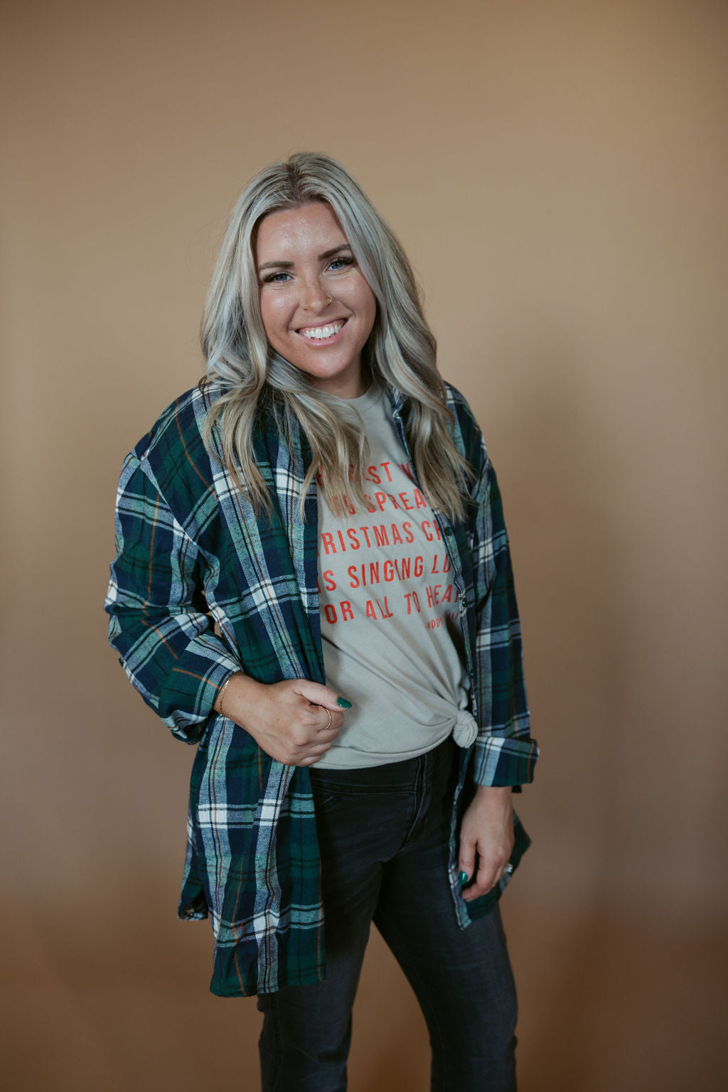 Loose Fit Button Down Plaid Shirt | Green-Vanilla Monkey-Sister Shirts, Cute & Custom Tees for Mama & Littles in Trussville, Alabama.