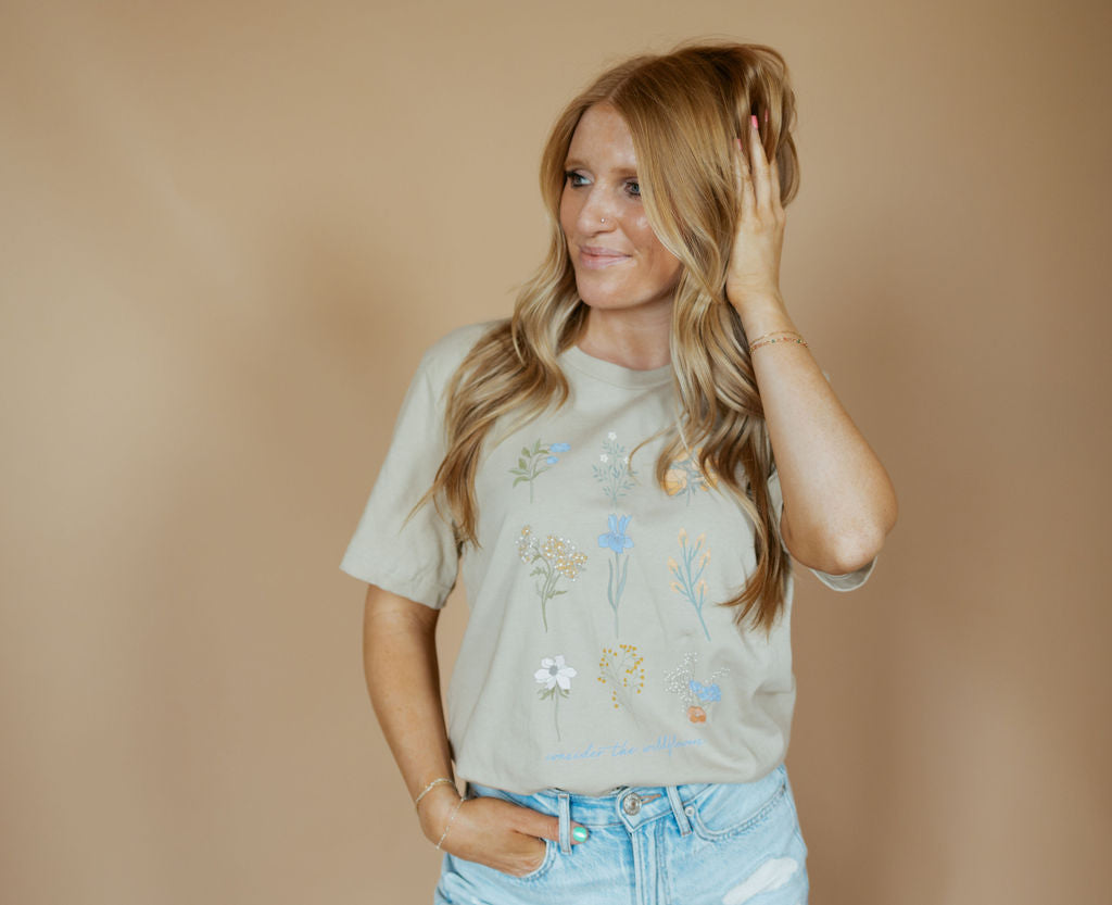 Consider The Wildflowers | Adult Tee-Womens - Tops - Tees-Sister Shirts-Sister Shirts, Cute & Custom Tees for Mama & Littles in Trussville, Alabama.