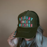 Holiday Cheer Meister | Youth + Adult Trucker Hat-Hats-Sister Shirts-Sister Shirts, Cute & Custom Tees for Mama & Littles in Trussville, Alabama.