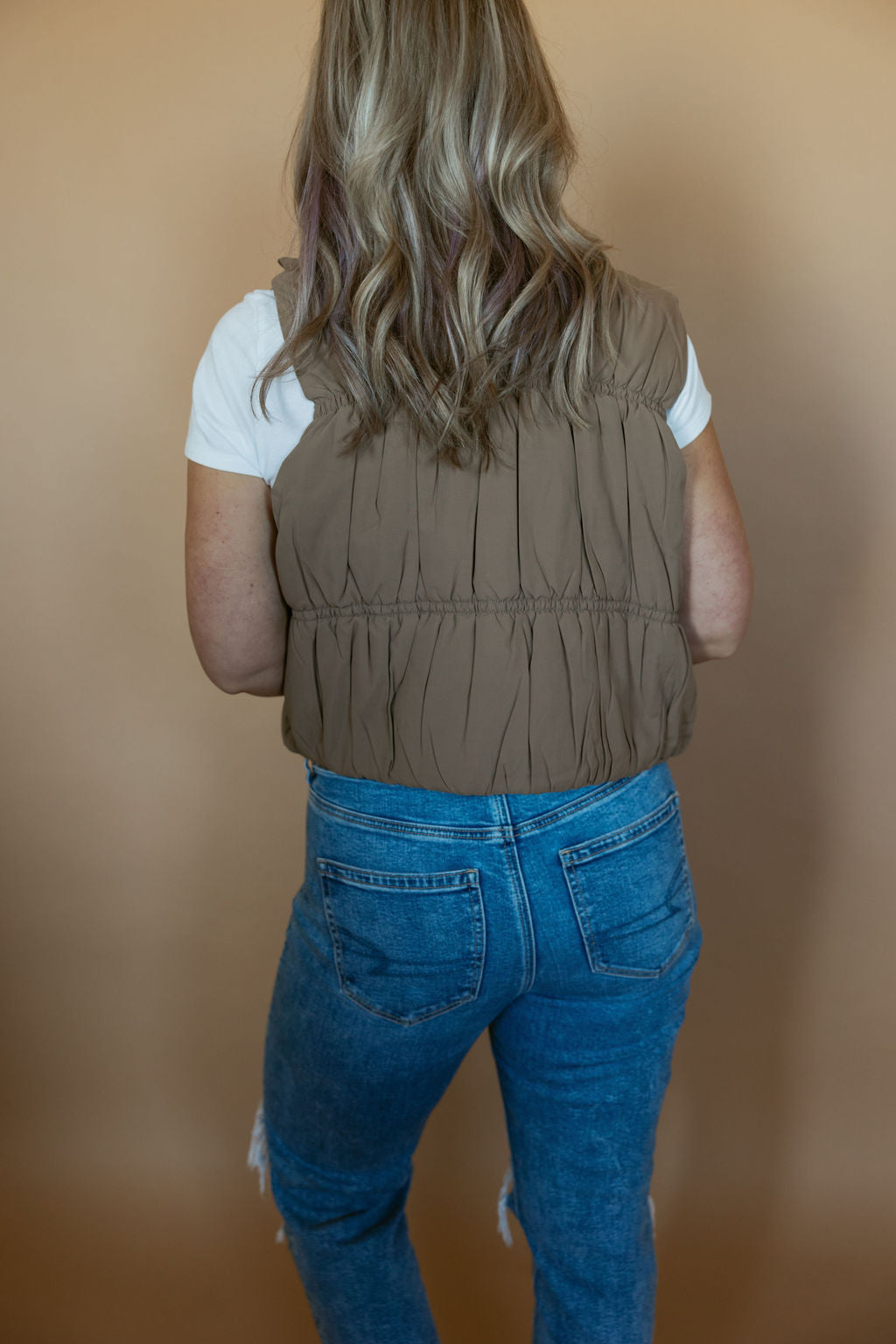 High Neck Crop Ruched Vest-Sister Shirts-Sister Shirts, Cute & Custom Tees for Mama & Littles in Trussville, Alabama.