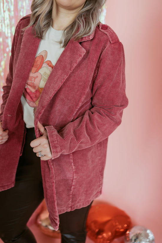 Load image into Gallery viewer, Kendrid Corduroy Blazer-Sister Shirts-Sister Shirts, Cute &amp;amp; Custom Tees for Mama &amp;amp; Littles in Trussville, Alabama.
