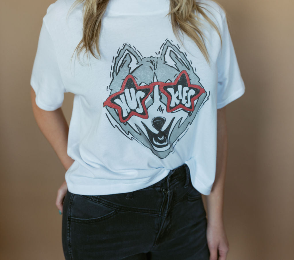 Huskies Glasses | Mom Crop Tee | RTS-Cropped Tees-Sister Shirts-Sister Shirts, Cute & Custom Tees for Mama & Littles in Trussville, Alabama.