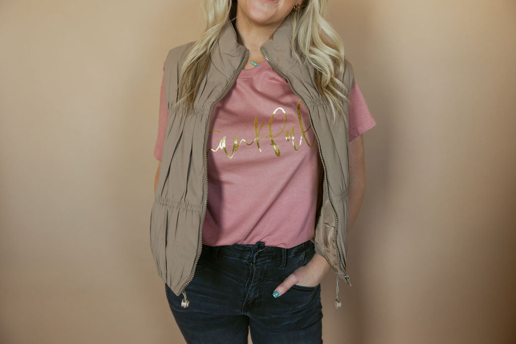 Thankful Gold Foil | Adult Tee | RTS-Adult Tee-Sister Shirts-Sister Shirts, Cute & Custom Tees for Mama & Littles in Trussville, Alabama.