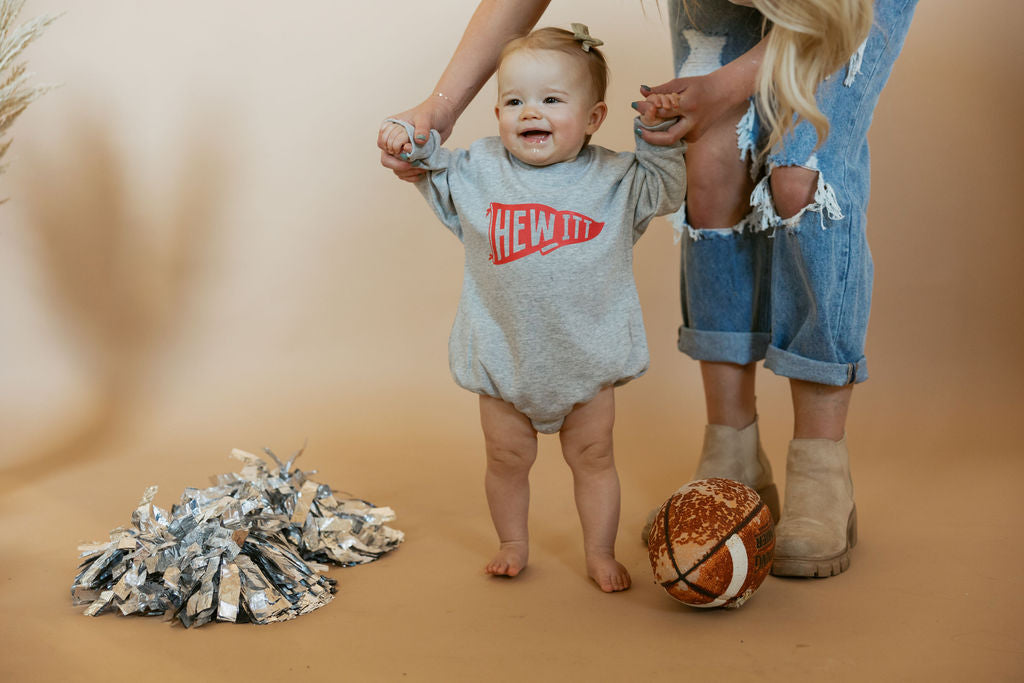 Hewitt Pennant | Sweatshirt Bubble Romper-Baby - Tops-Sister Shirts-Sister Shirts, Cute & Custom Tees for Mama & Littles in Trussville, Alabama.