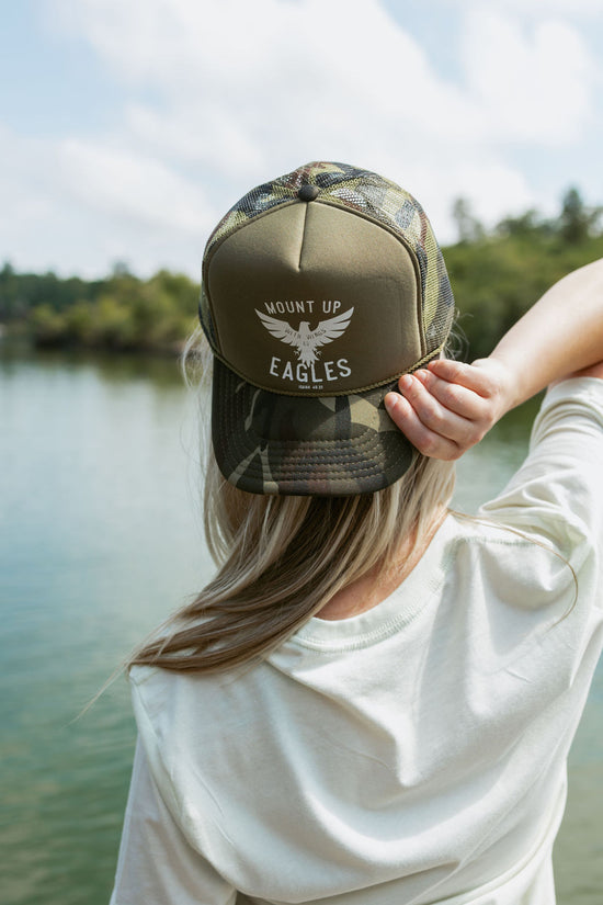 Wings Like Eagles | Adult Trucker Hat-Hats-Sister Shirts-Sister Shirts, Cute & Custom Tees for Mama & Littles in Trussville, Alabama.