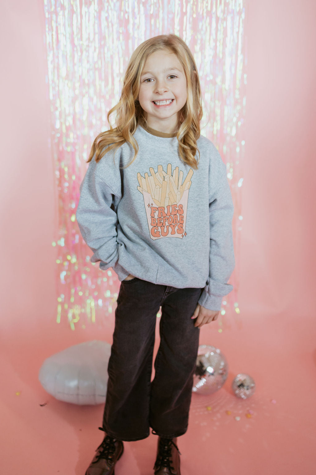 Fries Before Guys | Kids Pullover | RTS-Kids Pullovers-Sister Shirts-Sister Shirts, Cute & Custom Tees for Mama & Littles in Trussville, Alabama.