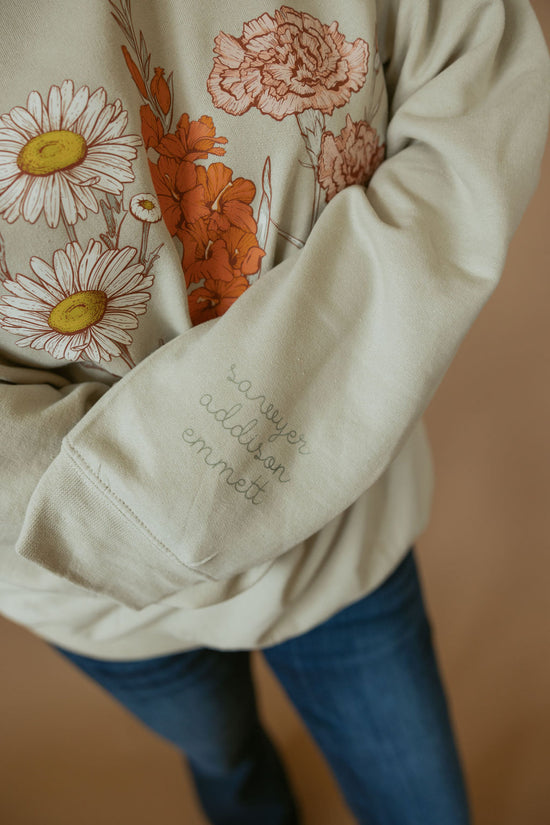 Birth Flower | Adult Crewneck-Adult Crewneck-Sister Shirts-Sister Shirts, Cute & Custom Tees for Mama & Littles in Trussville, Alabama.