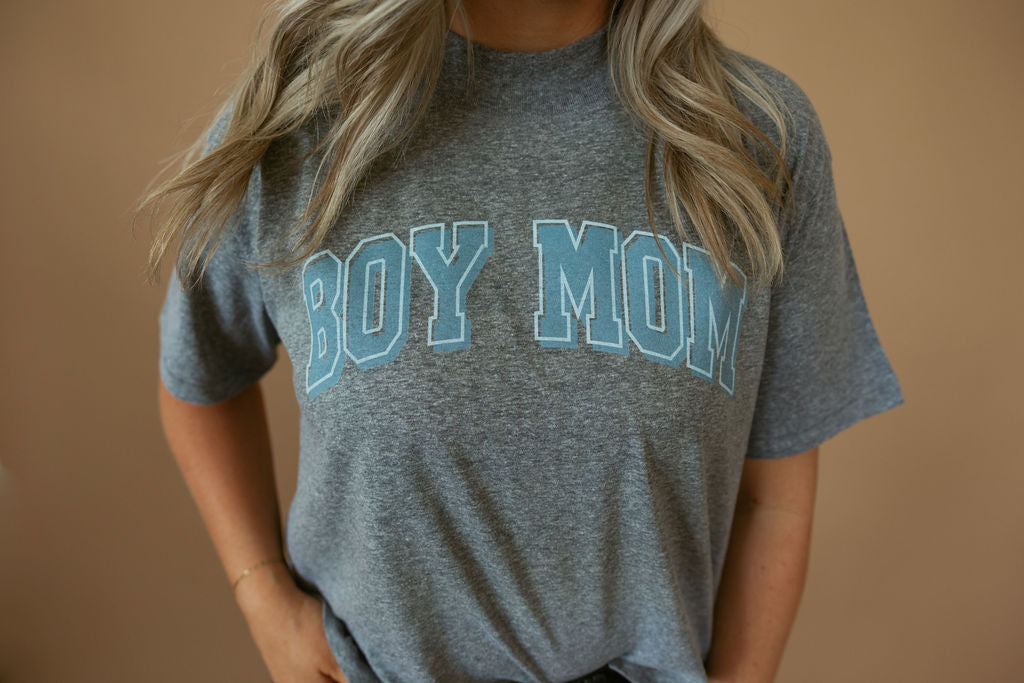 Boy Mom | Mom Crop Tee-Cropped Tees-Sister Shirts-Sister Shirts, Cute & Custom Tees for Mama & Littles in Trussville, Alabama.