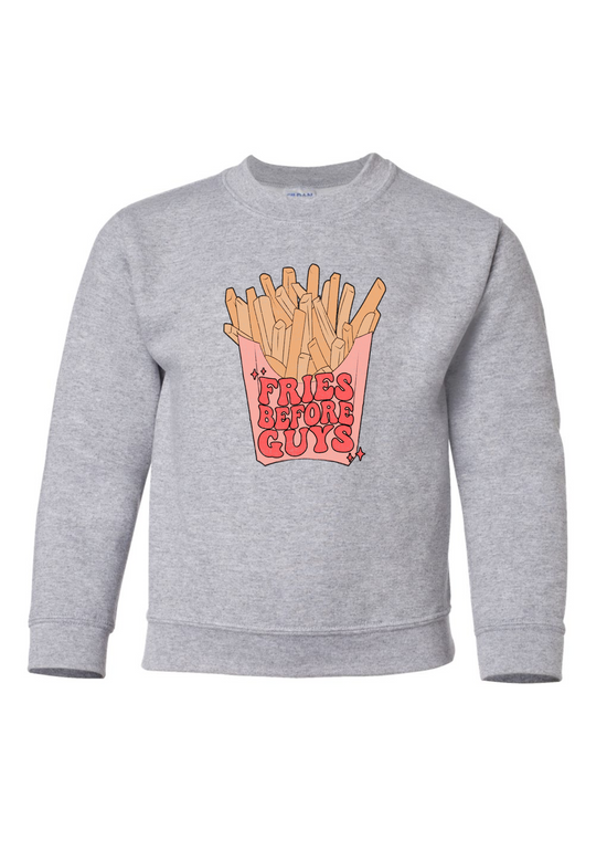 Fries Before Guys | Kids Pullover-Kids Pullovers-Sister Shirts-Sister Shirts, Cute & Custom Tees for Mama & Littles in Trussville, Alabama.