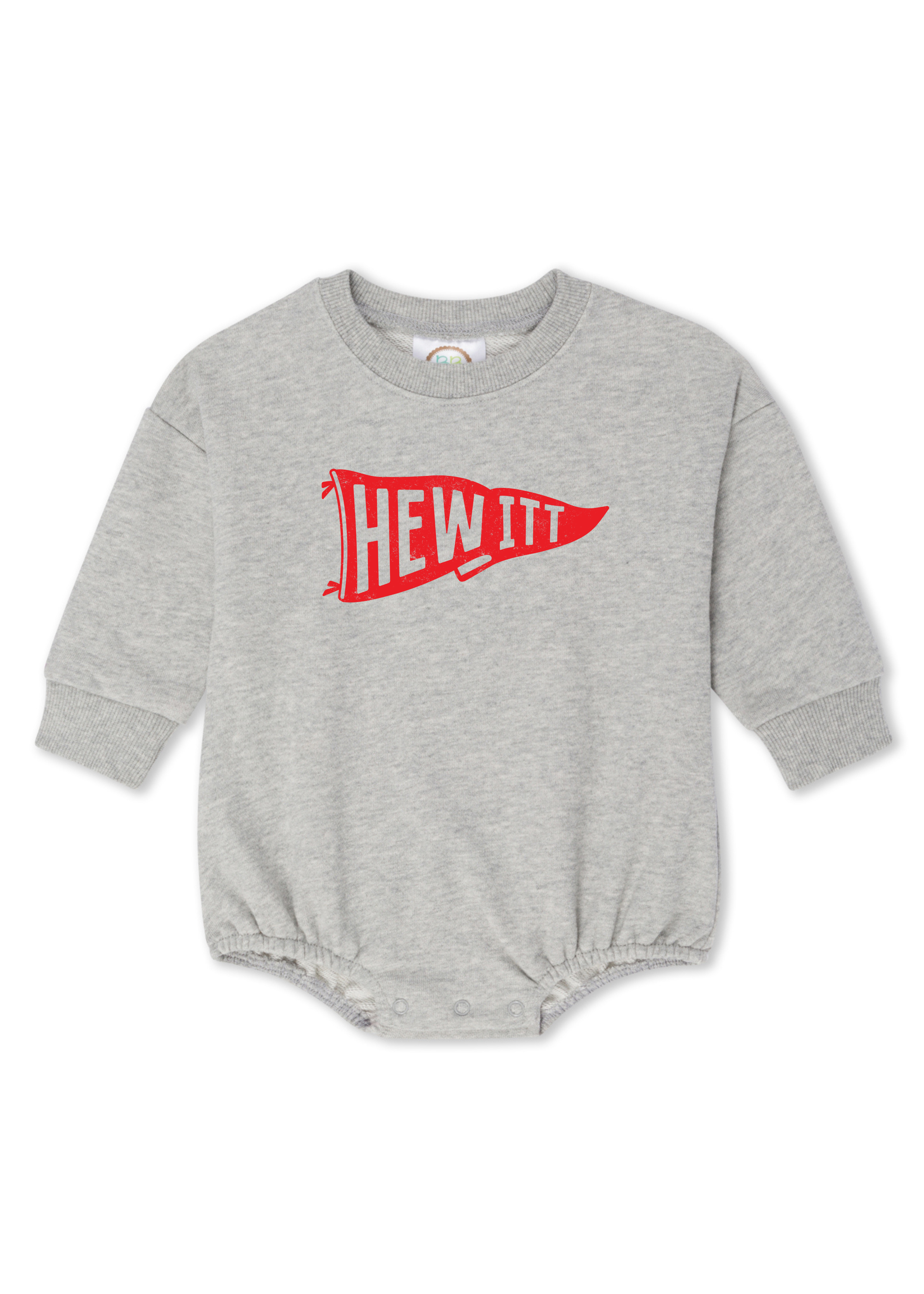 Hewitt Pennant | Sweatshirt Bubble Romper-Baby - Tops-Sister Shirts-Sister Shirts, Cute & Custom Tees for Mama & Littles in Trussville, Alabama.