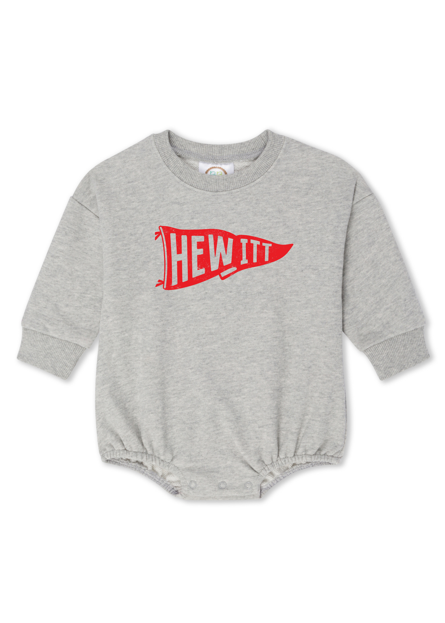 Hewitt Pennant | Sweatshirt Bubble Romper-Sister Shirts-Sister Shirts, Cute & Custom Tees for Mama & Littles in Trussville, Alabama.