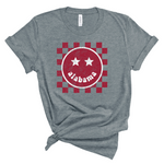 Alabama Happy Checkered | Adult Tee-Womens - Tops - Tees-Sister Shirts-Sister Shirts, Cute & Custom Tees for Mama & Littles in Trussville, Alabama.
