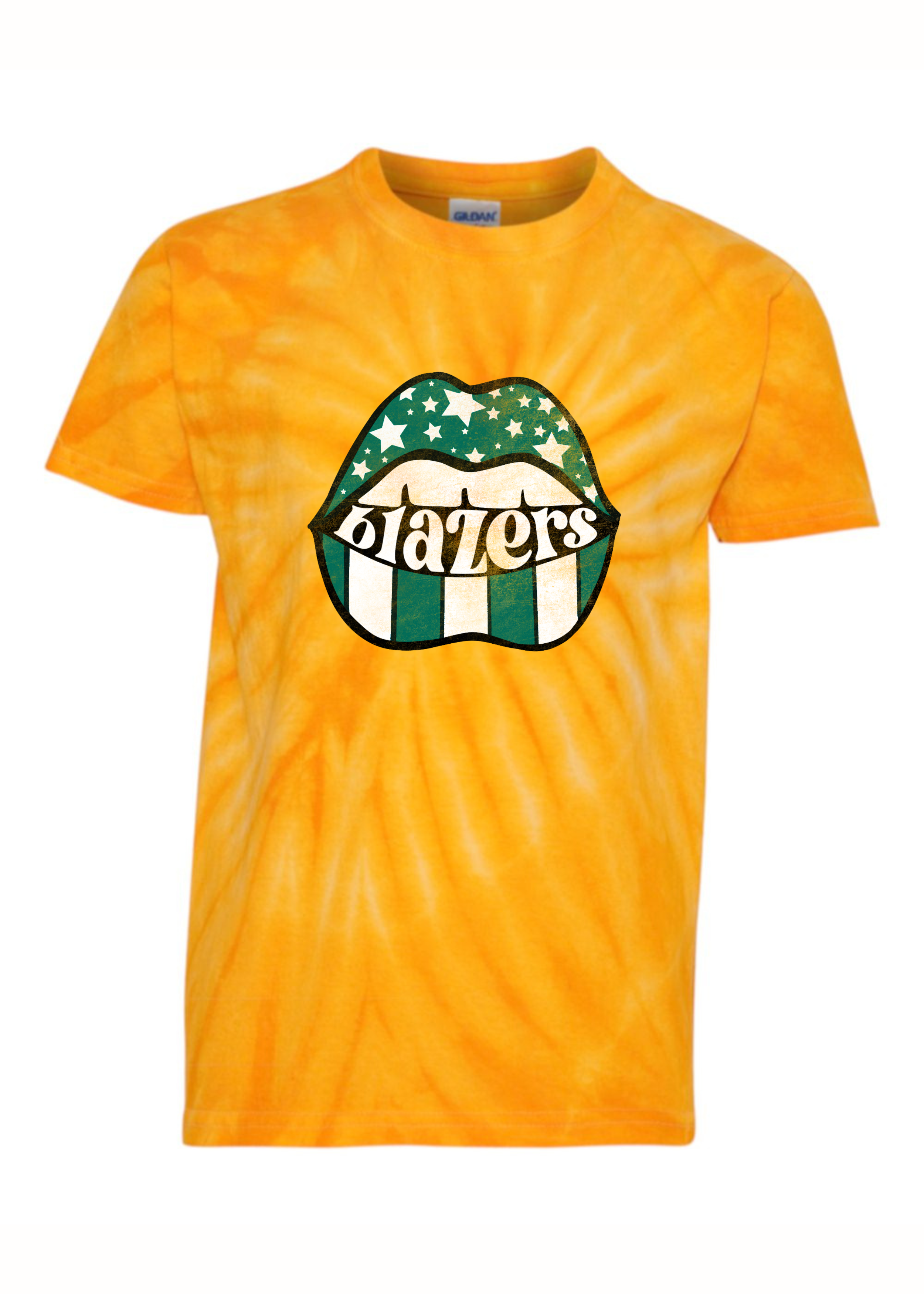 Blazers Distressed Lips | Kids Tie Dye Tee-Youth - Tops - Tees-Sister Shirts-Sister Shirts, Cute & Custom Tees for Mama & Littles in Trussville, Alabama.