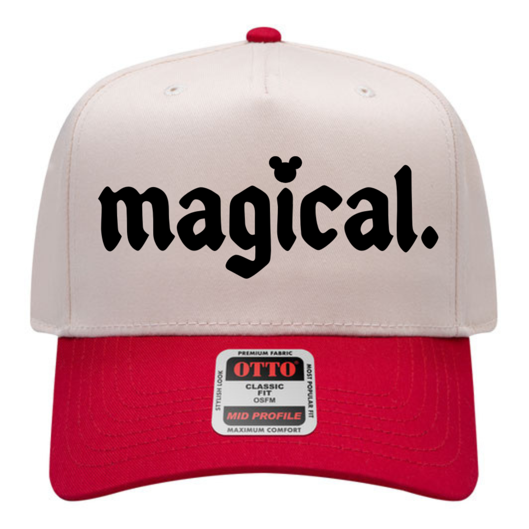 Magical Moments | Red + Cream Adult Hat-Hats-Sister Shirts-Sister Shirts, Cute & Custom Tees for Mama & Littles in Trussville, Alabama.