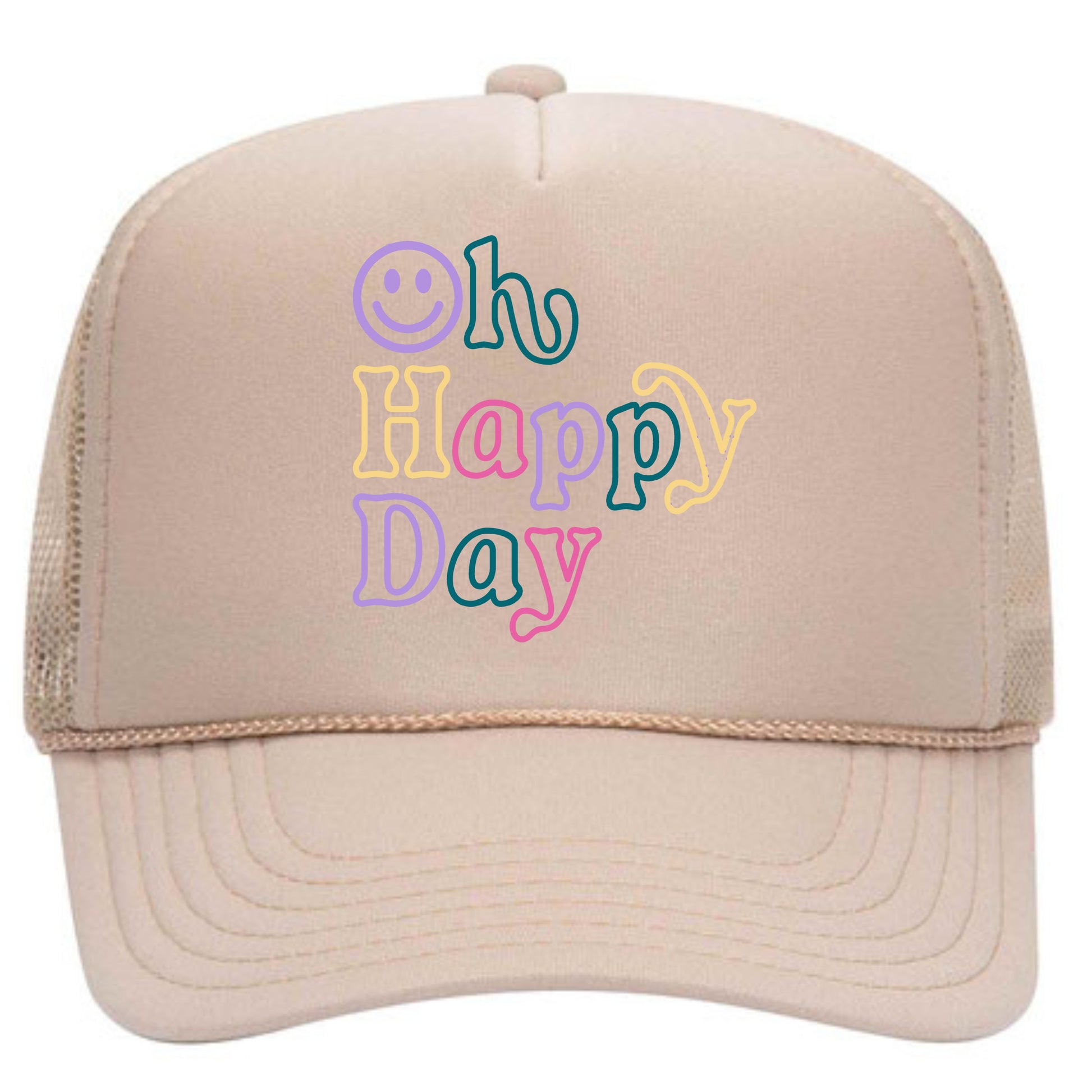 Oh Happy Day | Adult Trucker Hat-Hats-Sister Shirts-Sister Shirts, Cute & Custom Tees for Mama & Littles in Trussville, Alabama.
