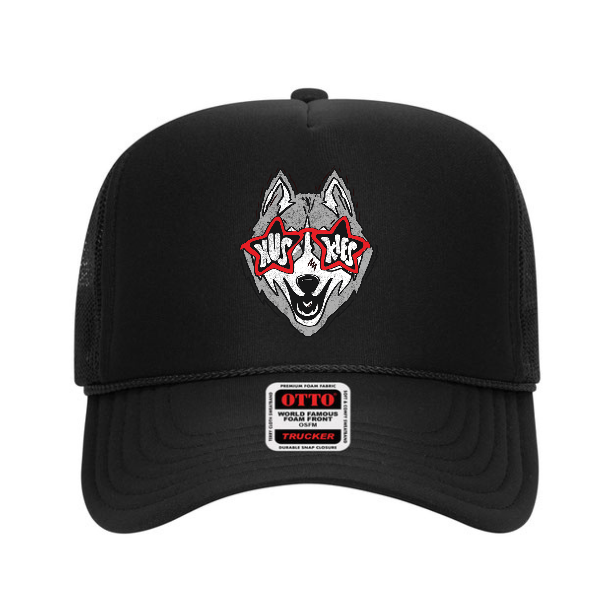 Huskies Glasses | Adult + Youth Trucker Hat-Hats-Sister Shirts-Sister Shirts, Cute & Custom Tees for Mama & Littles in Trussville, Alabama.
