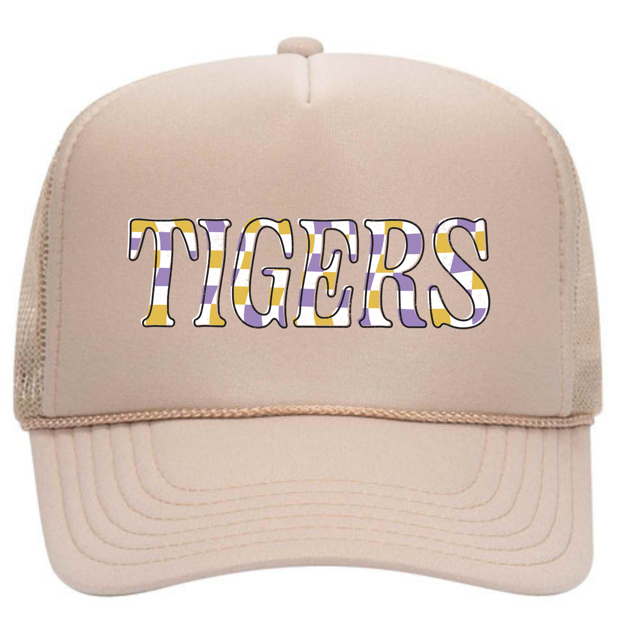 Customizable Checkered | Adult Trucker Hat-Women - Accessories - Hats-Sister Shirts-Sister Shirts, Cute & Custom Tees for Mama & Littles in Trussville, Alabama.