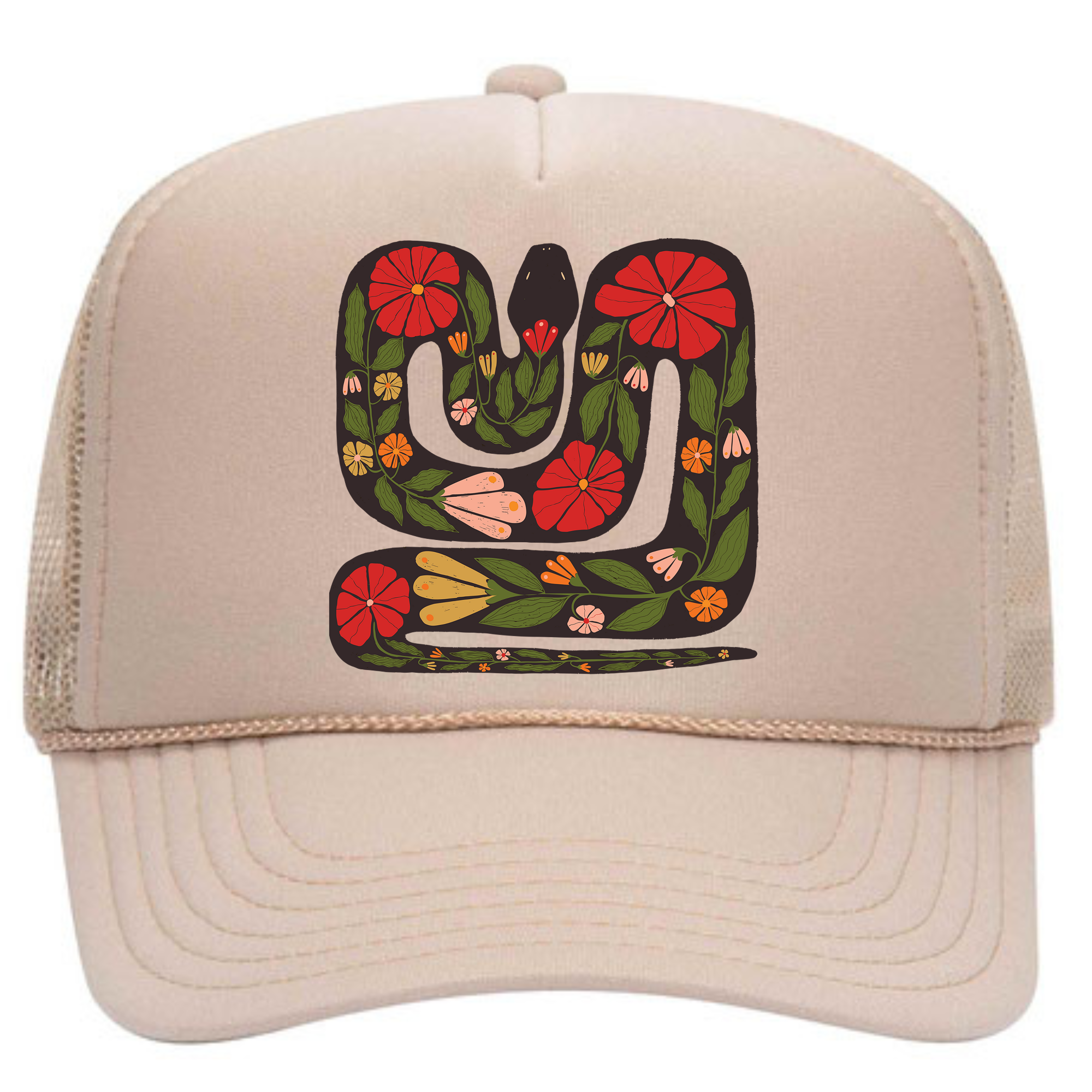 Floral Snake | Adult Trucker Hat-Women - Accessories - Hats-Sister Shirts-Sister Shirts, Cute & Custom Tees for Mama & Littles in Trussville, Alabama.