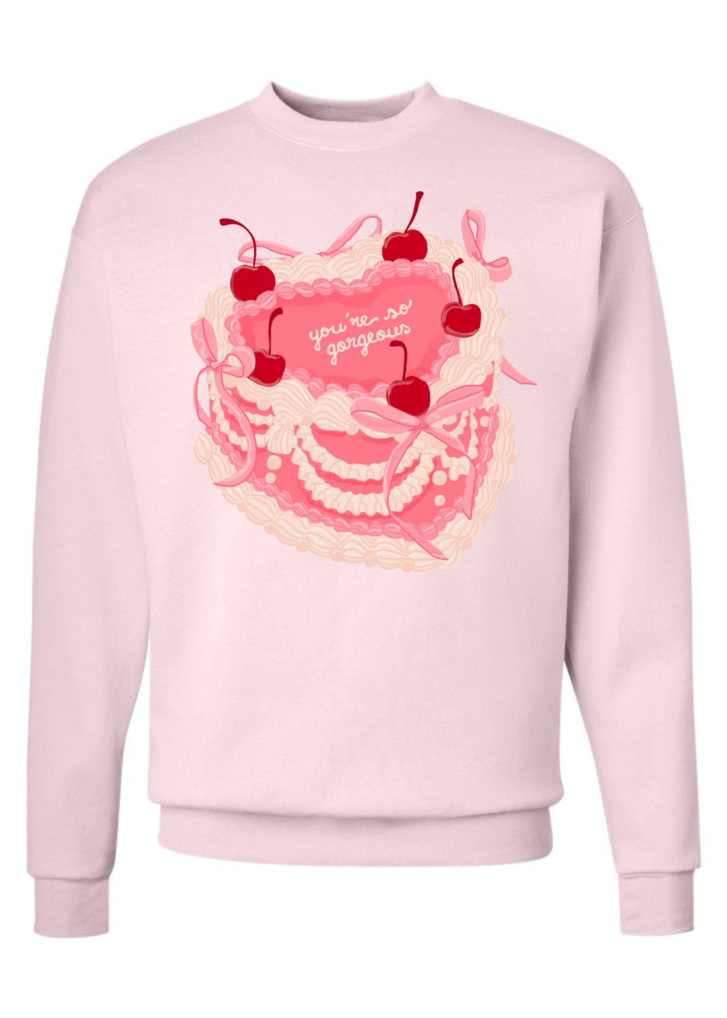 Pink Vintage Cake Sweatshirt | Adult Crewneck-Sister Shirts-Sister Shirts, Cute & Custom Tees for Mama & Littles in Trussville, Alabama.