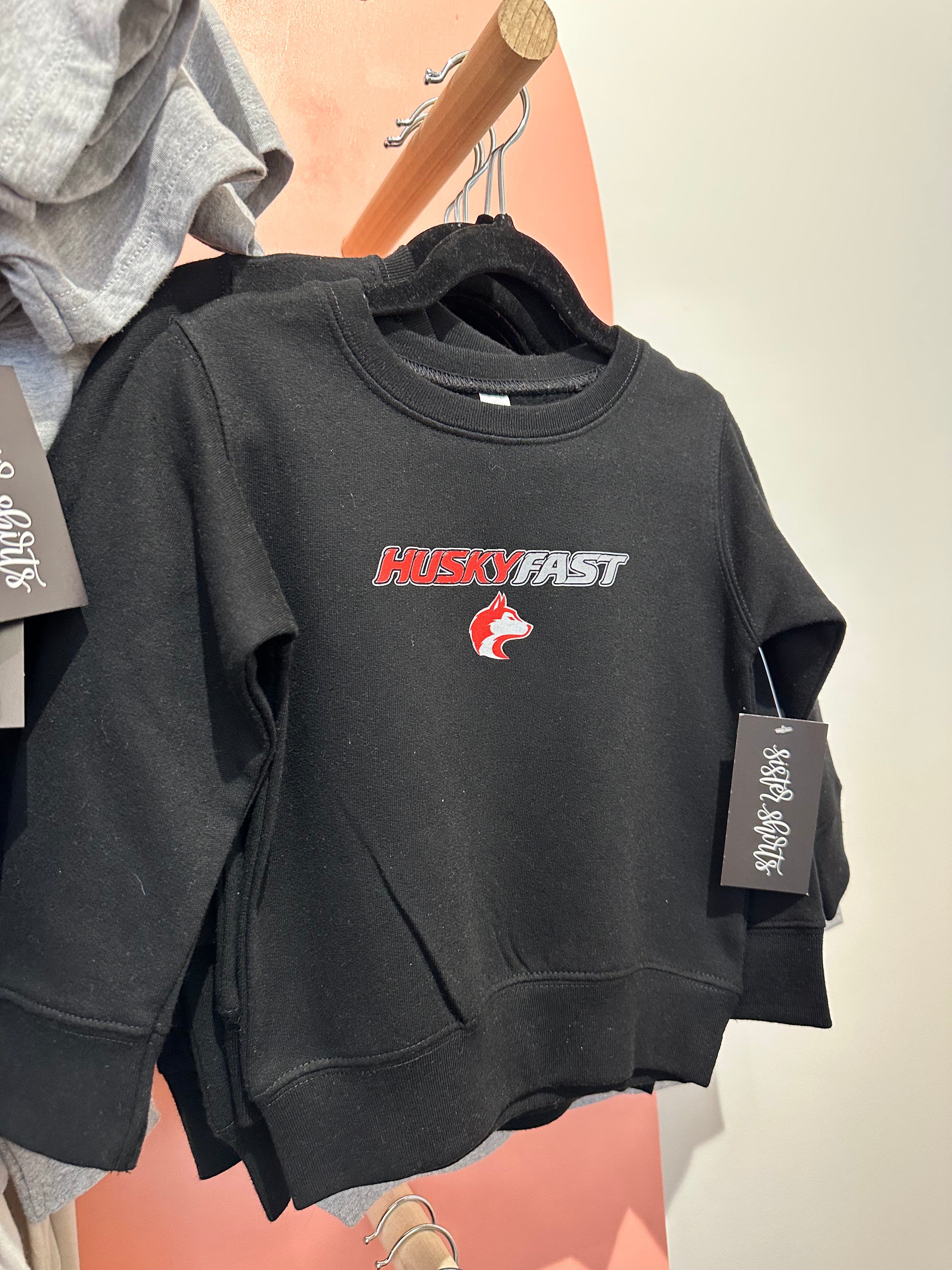 Husky Fast Minimal | Kids Crewneck | RTS-Kids Crewneck-Sister Shirts-Sister Shirts, Cute & Custom Tees for Mama & Littles in Trussville, Alabama.