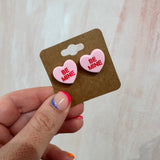 Be Mine Heart | Stud Earrings-Accessories-Sister Shirts-Sister Shirts, Cute & Custom Tees for Mama & Littles in Trussville, Alabama.