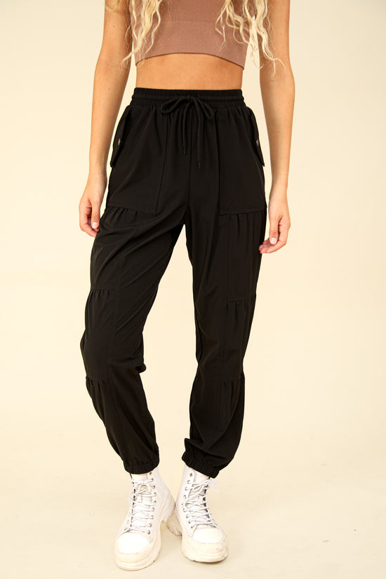 Ruched Jogger Pants | Black-Very J-Sister Shirts, Cute & Custom Tees for Mama & Littles in Trussville, Alabama.