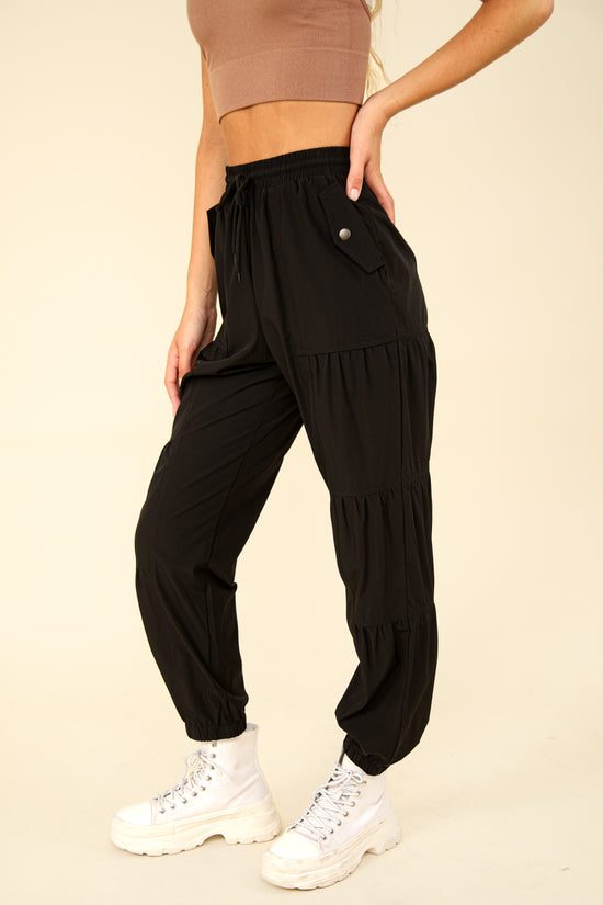 Ruched Jogger Pants | Black-Very J-Sister Shirts, Cute & Custom Tees for Mama & Littles in Trussville, Alabama.