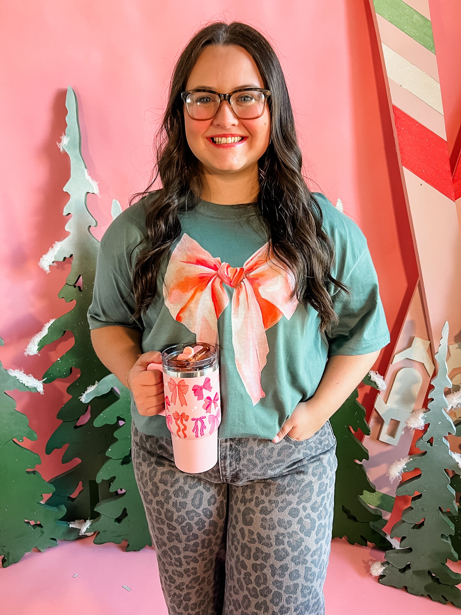 Watercolor Bow | Relaxed Crew Tee-Womens - Tops - Tees-Sister Shirts-Sister Shirts, Cute & Custom Tees for Mama & Littles in Trussville, Alabama.