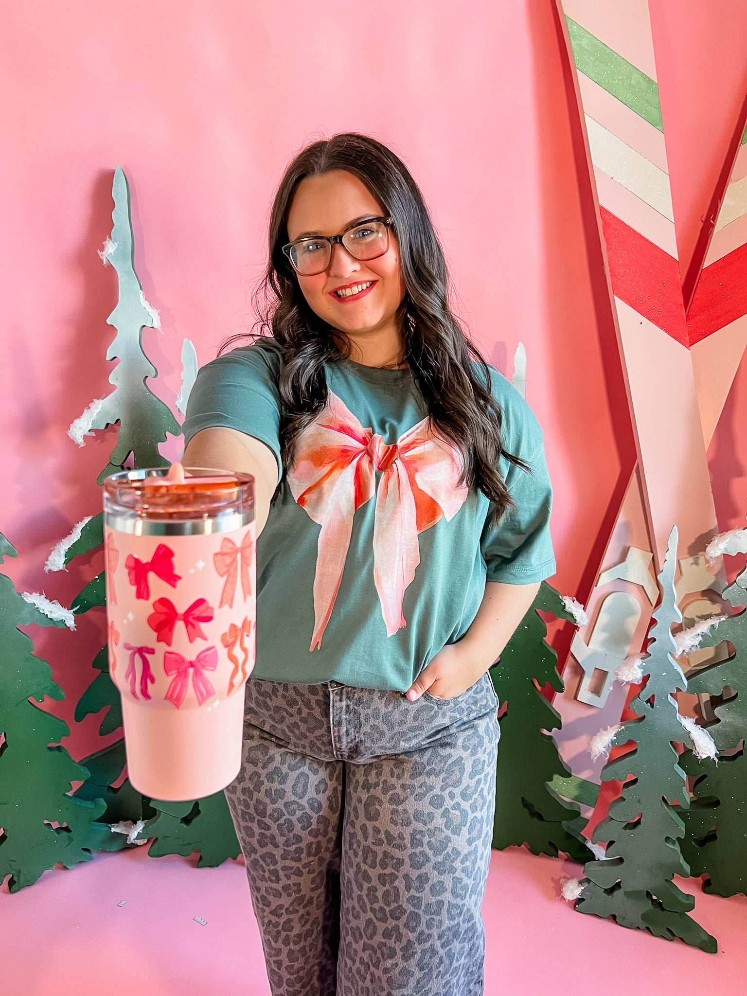 Watercolor Bow | Relaxed Crew Tee-Womens - Tops - Tees-Sister Shirts-Sister Shirts, Cute & Custom Tees for Mama & Littles in Trussville, Alabama.