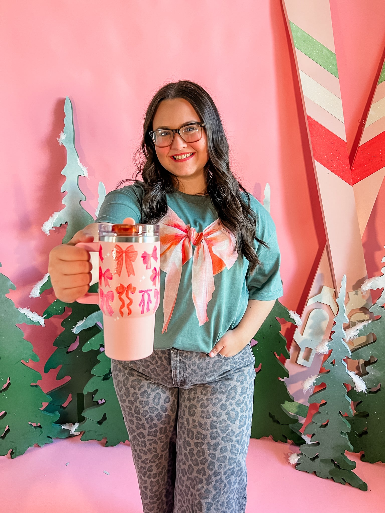 Watercolor Bow | Relaxed Crew Tee-Womens - Tops - Tees-Sister Shirts-Sister Shirts, Cute & Custom Tees for Mama & Littles in Trussville, Alabama.