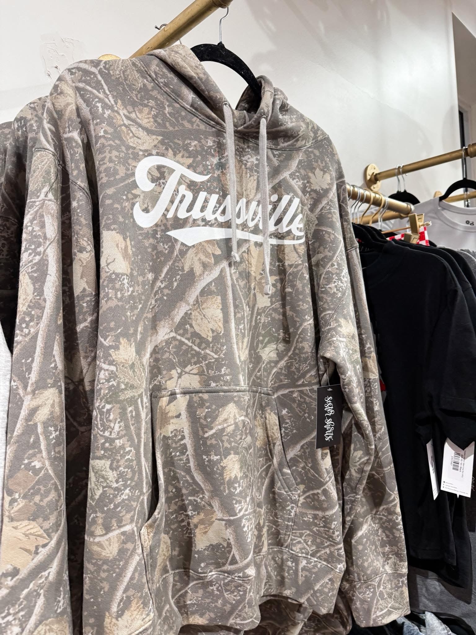 Camo Trussville Script | Adult Hoodie | RTS-Sister Shirts-Sister Shirts, Cute & Custom Tees for Mama & Littles in Trussville, Alabama.