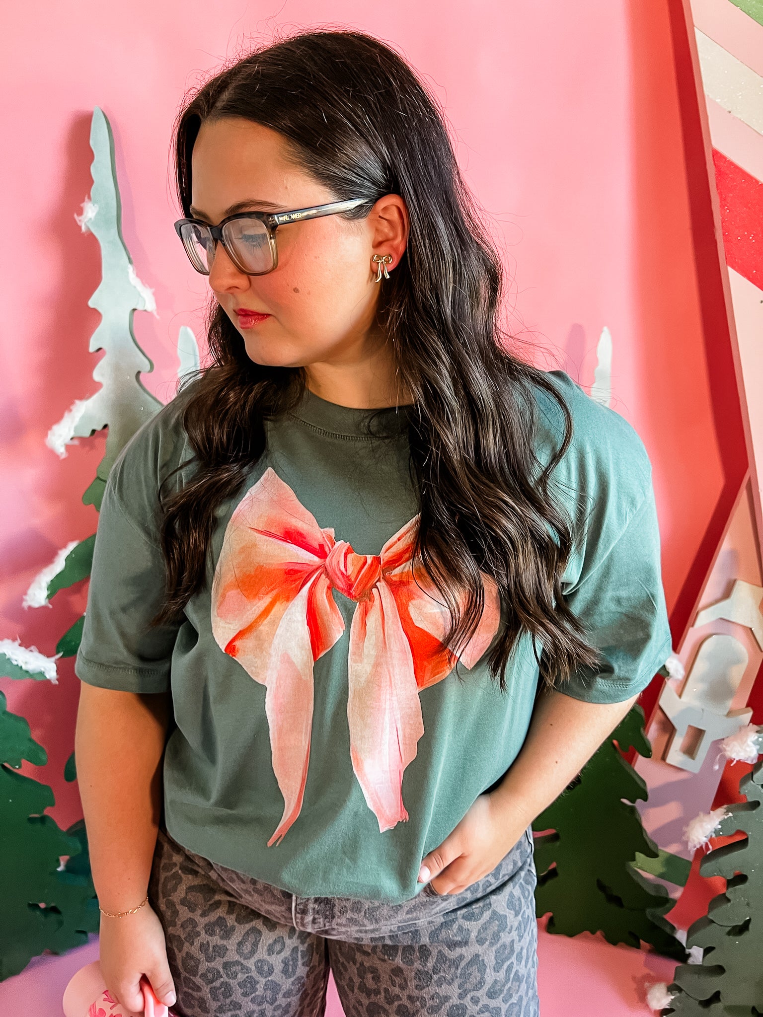 Watercolor Bow | Relaxed Crew Tee-Womens - Tops - Tees-Sister Shirts-Sister Shirts, Cute & Custom Tees for Mama & Littles in Trussville, Alabama.