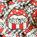 Huskies Lips Game Day Button-Accessories-Sister Shirts-Sister Shirts, Cute & Custom Tees for Mama & Littles in Trussville, Alabama.