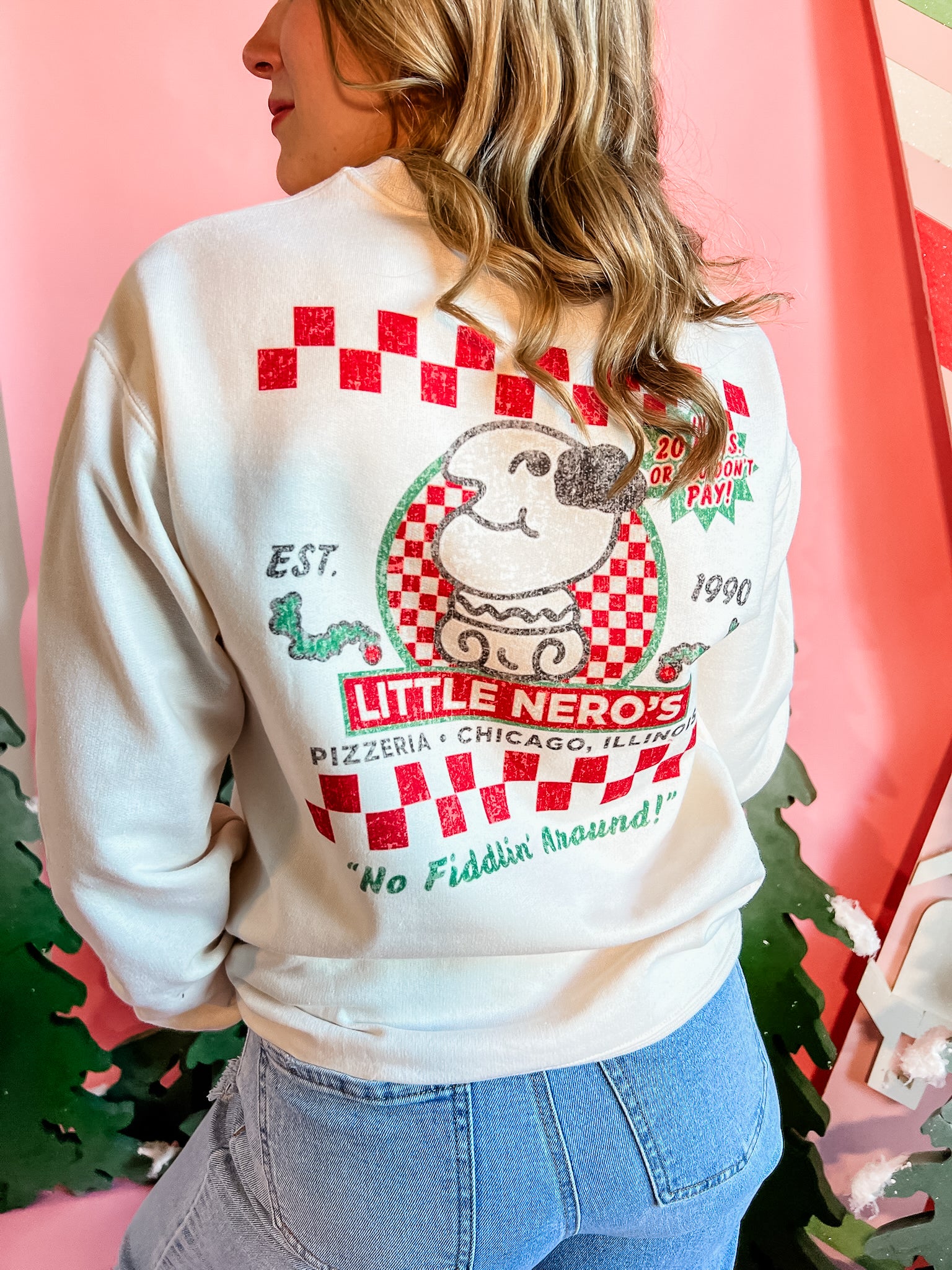 Little Neros Pizza | Adult Crewneck-Sister Shirts-Sister Shirts, Cute & Custom Tees for Mama & Littles in Trussville, Alabama.