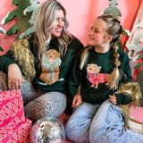 Christmas Dachshund | Youth Crewneck-Sister Shirts-Sister Shirts, Cute & Custom Tees for Mama & Littles in Trussville, Alabama.