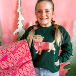 Christmas Dachshund | Youth Crewneck-Sister Shirts-Sister Shirts, Cute & Custom Tees for Mama & Littles in Trussville, Alabama.