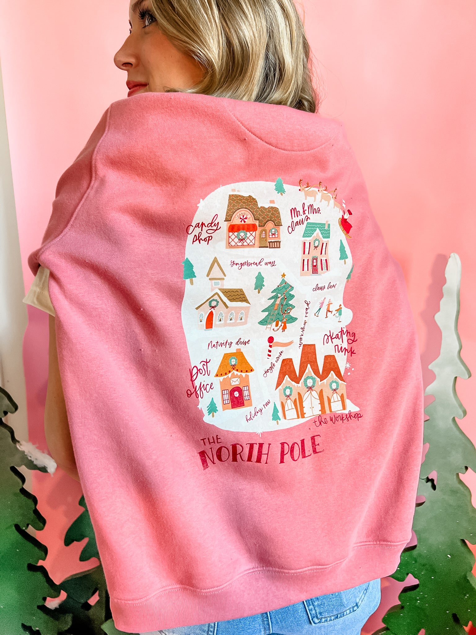 Whimsical North Pole | Adult Crewneck-Adult Crewneck-Sister Shirts-Sister Shirts, Cute & Custom Tees for Mama & Littles in Trussville, Alabama.