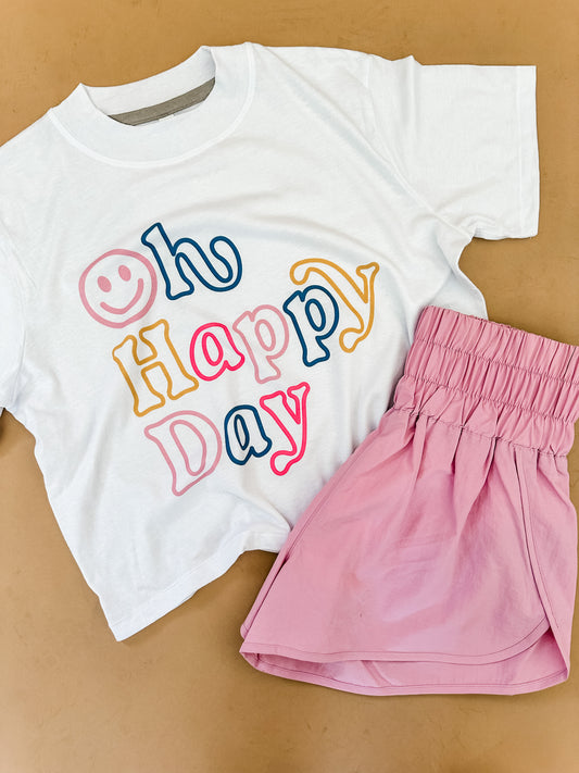Oh Happy Day | Mom Crop Tee-Cropped Tees-Sister Shirts-Sister Shirts, Cute & Custom Tees for Mama & Littles in Trussville, Alabama.