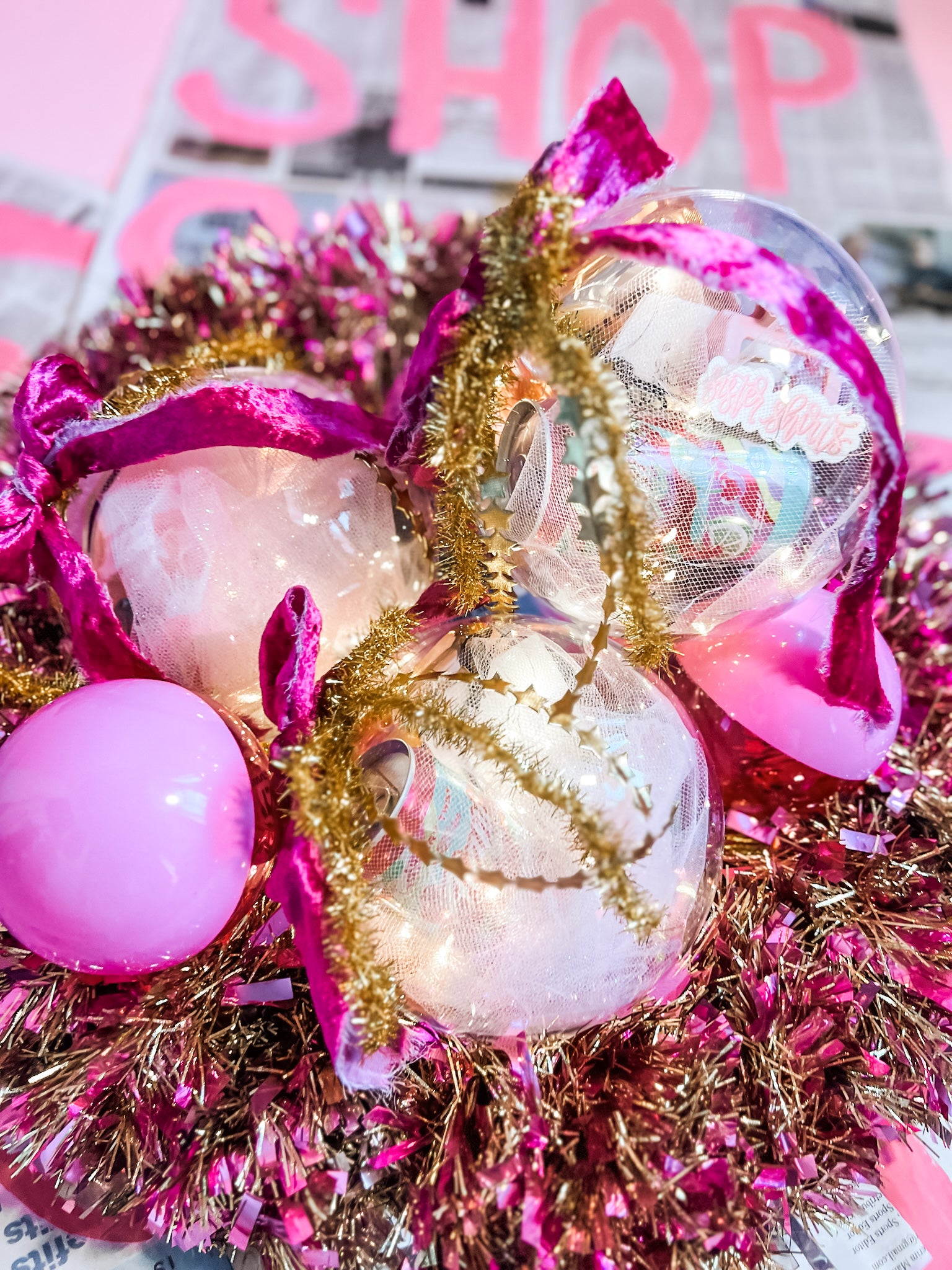 MADE TO BE MERRY PINK FRIDAY ORNAMENT-Sister Shirts-Sister Shirts, Cute & Custom Tees for Mama & Littles in Trussville, Alabama.