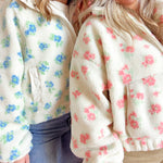 Blossom Cozy Floral Sherpa Jacket in Pink-Women - Outerwear - Jackets-HYFVE-Sister Shirts, Cute & Custom Tees for Mama & Littles in Trussville, Alabama.