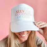 Goodness of God In Solid White | Adult Trucker Hat-Women - Accessories - Hats-Sister Shirts-Sister Shirts, Cute & Custom Tees for Mama & Littles in Trussville, Alabama.