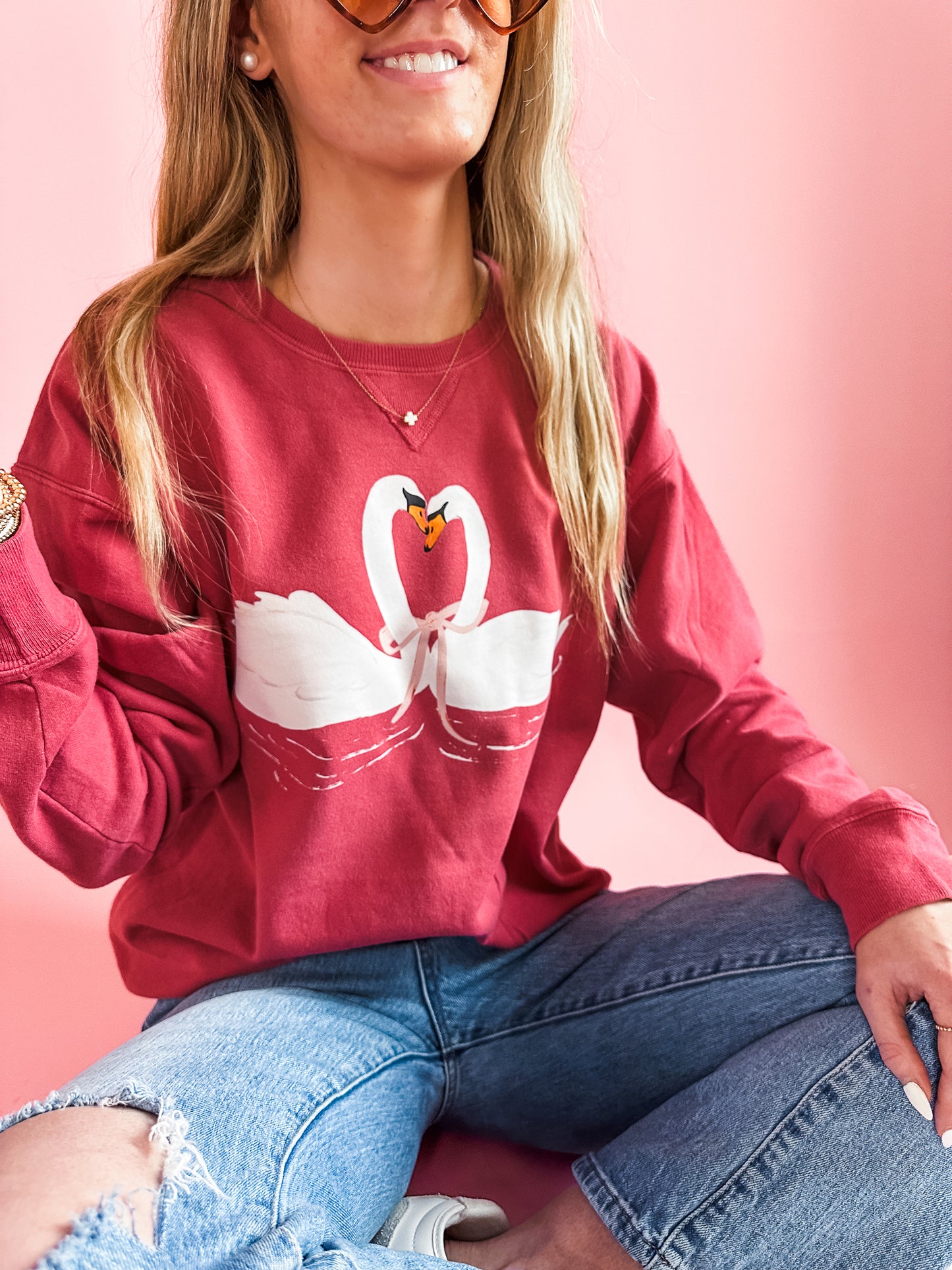 We Belong Together Swans | Adult Crewneck-Sister Shirts-Sister Shirts, Cute & Custom Tees for Mama & Littles in Trussville, Alabama.