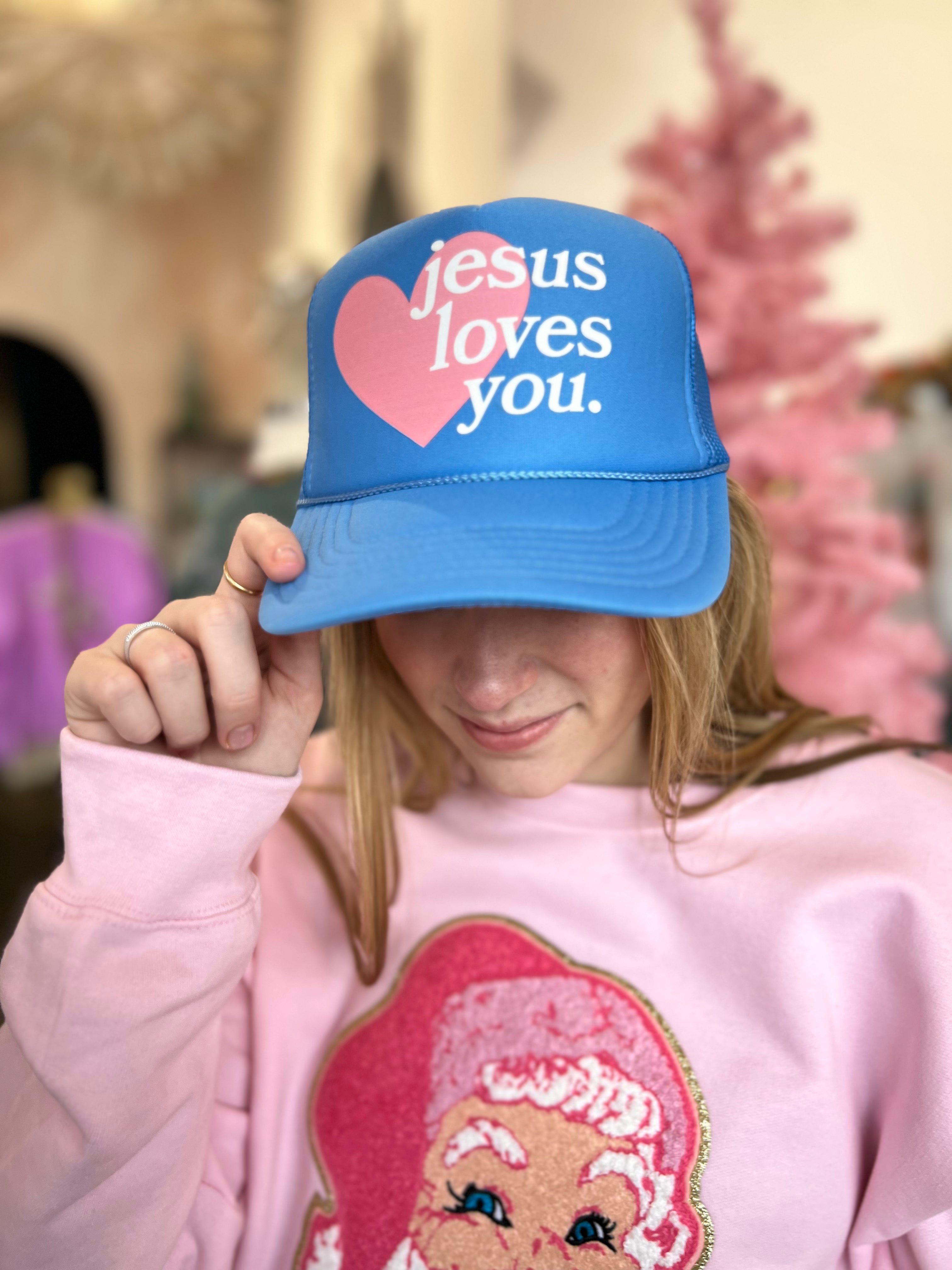 Jesus Loves You | Trucker Hat-Women - Accessories - Hats-Sister Shirts-Sister Shirts, Cute & Custom Tees for Mama & Littles in Trussville, Alabama.