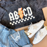 AB⚡CD | Mineral Wash Adult Tee-Womens - Tops - Tees-Sister Shirts-Sister Shirts, Cute & Custom Tees for Mama & Littles in Trussville, Alabama.