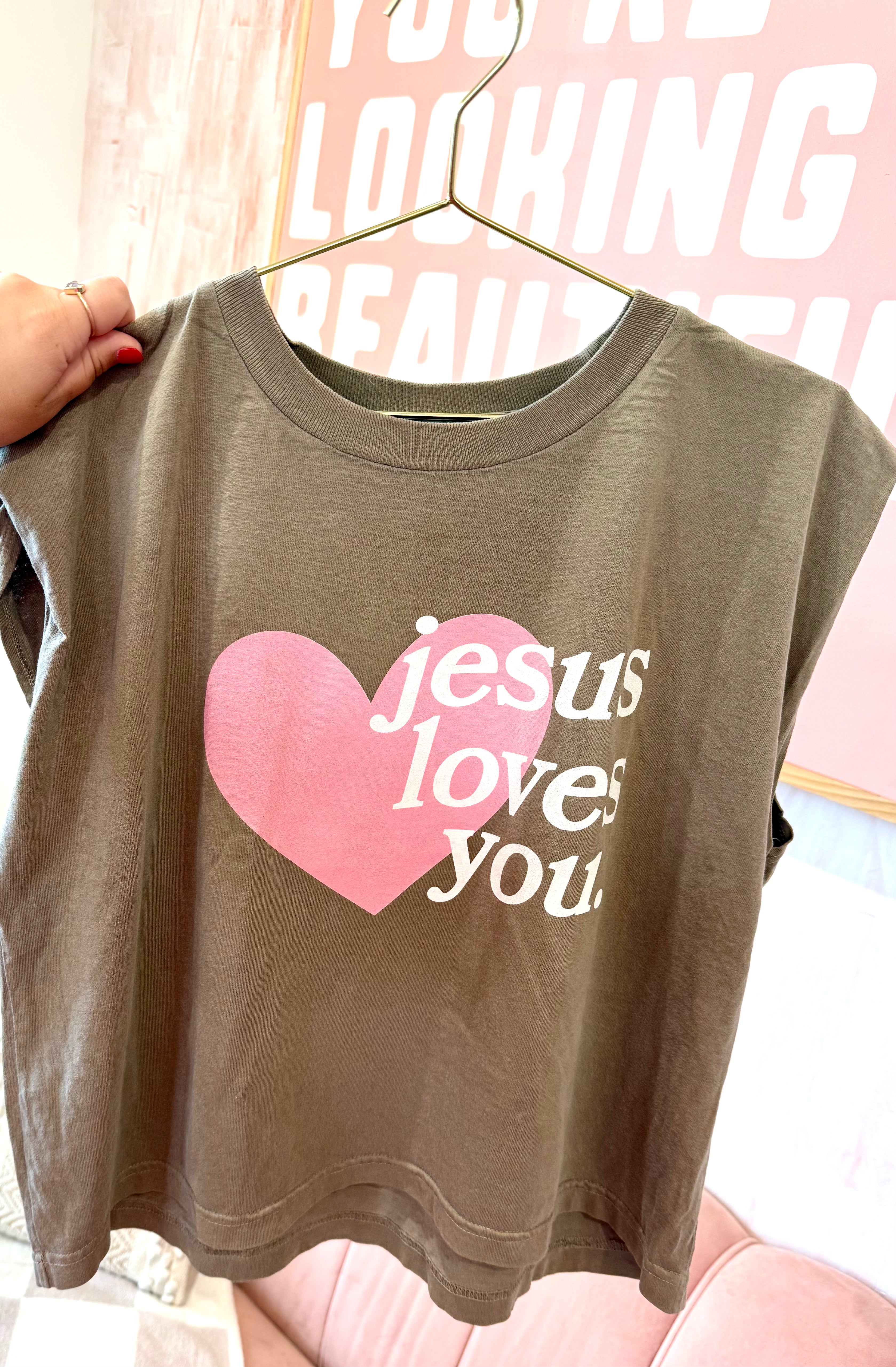 Jesus Loves You l Adult Tank l RTS-Sister Shirts-Sister Shirts, Cute & Custom Tees for Mama & Littles in Trussville, Alabama.