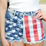 American Flag Cutoff Shorts-women - bottoms - shorts-Sister Shirts-Sister Shirts, Cute & Custom Tees for Mama & Littles in Trussville, Alabama.
